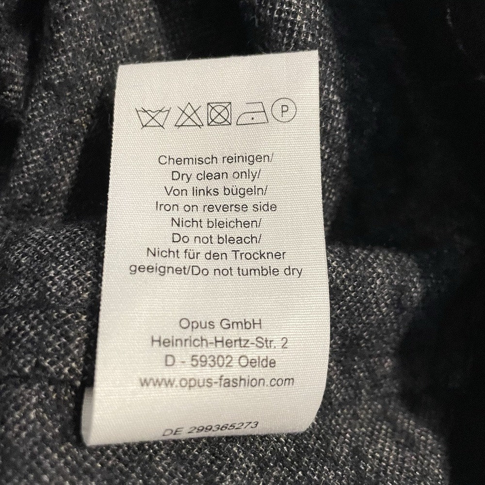 Opus Haley Window Check Blazer Women 38 Blue Longline Wool Jacket Vintage Scandi - Picture 9 of 9